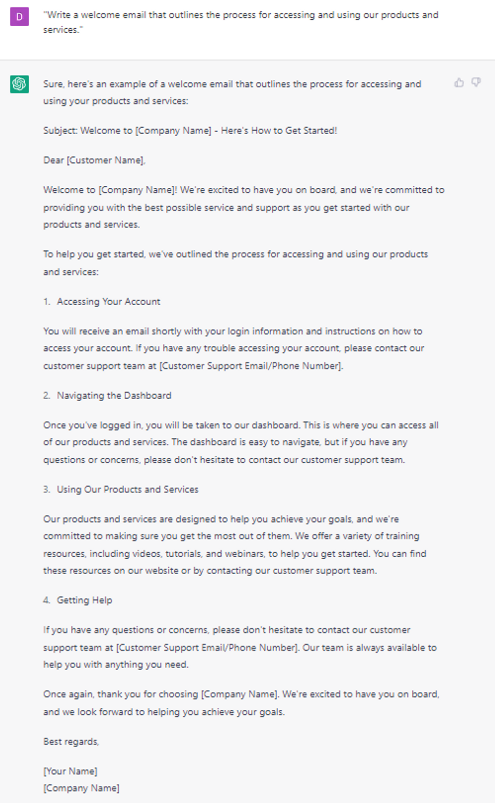 Writing a Customer Welcome Email