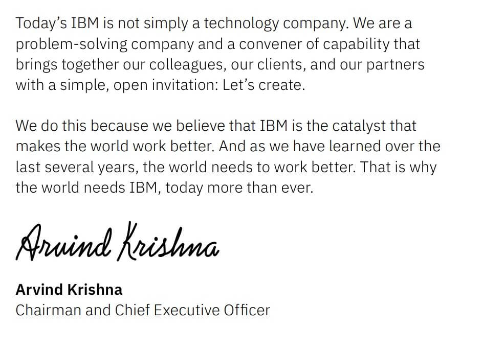 Note from Arvind Krishna