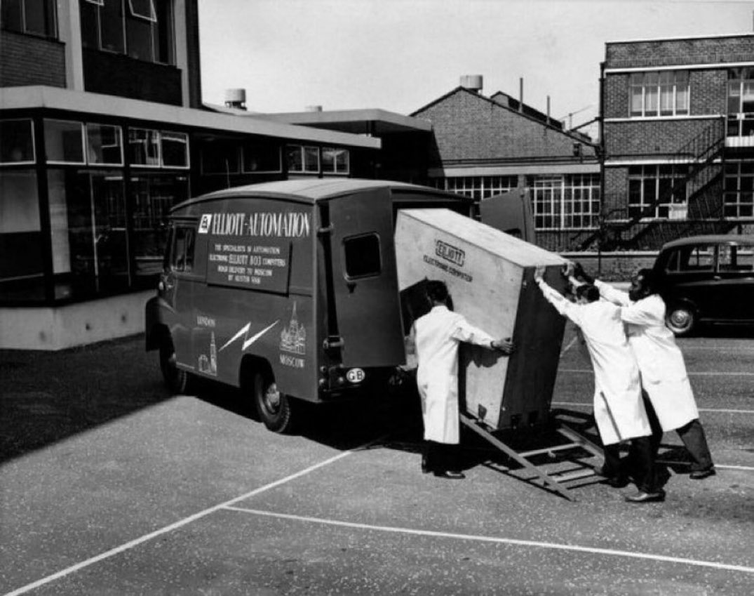 June 4, 1960 - National Elliot 803 computer is loaded onto a van