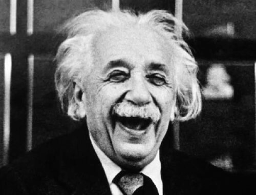 Albert Einstein laughing